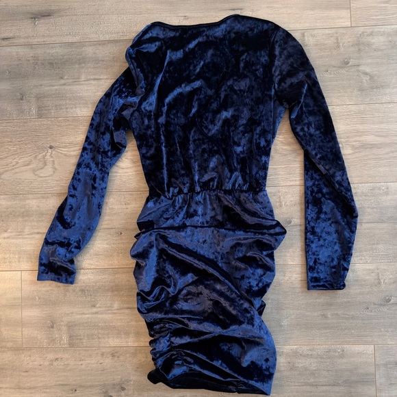 Rebdolls Midnight Blue Velvet Long Sleeve Dress - Picture 4 of 5
